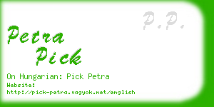 petra pick business card